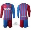 Officiële Voetbalshirt + Korte Broek FC Barcelona Thuis 2021-22 Lange Mouw - Kids